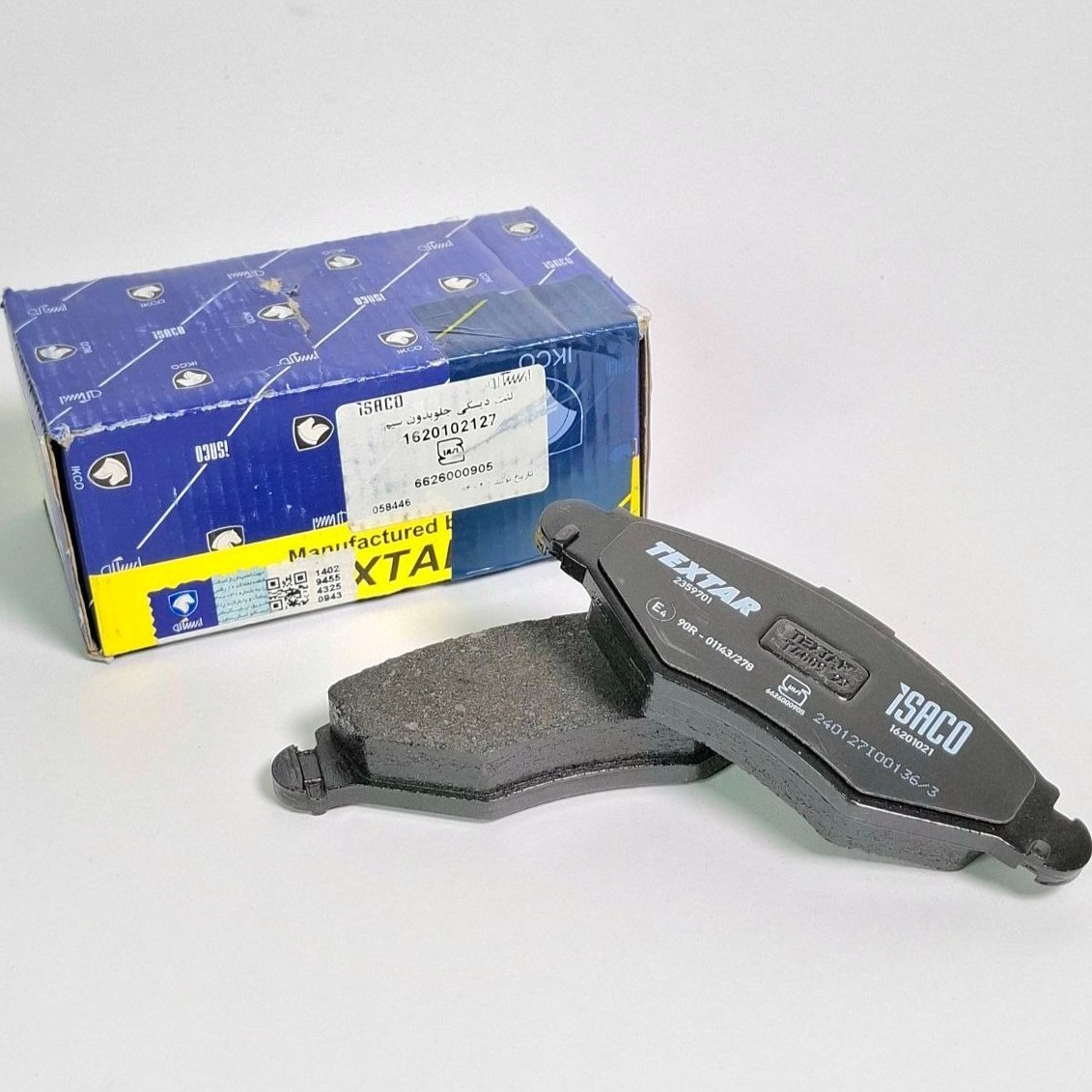 bZ1ESI2v7Q5lHf_6 لنت ترمز جلو پژو ۲۰۶ تیپ ۲ برند تکستار شرکتی ایساکو اصل - Image 1